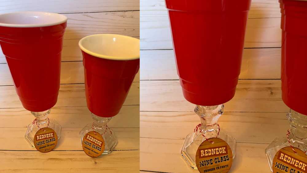Red neck wine glass for party
