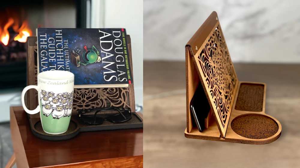 Functional Rustic Wooden Book Valet