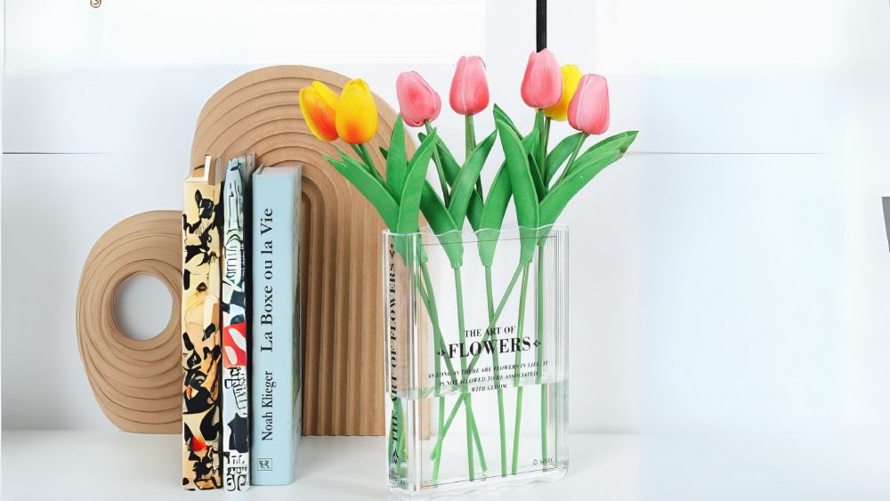 Book-inspired shape and texture vase