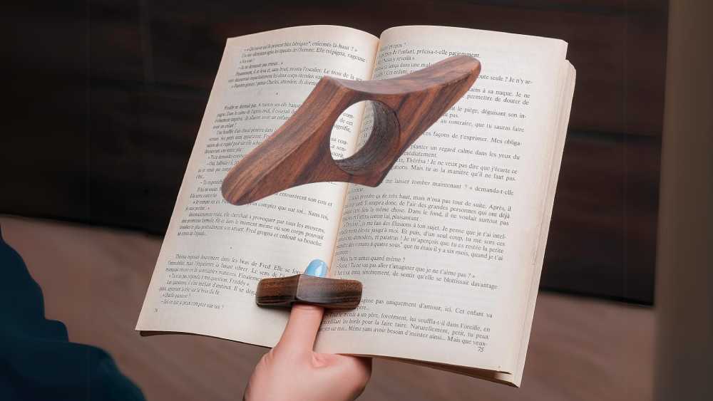 Elegant Walnut Thumb Bookmark