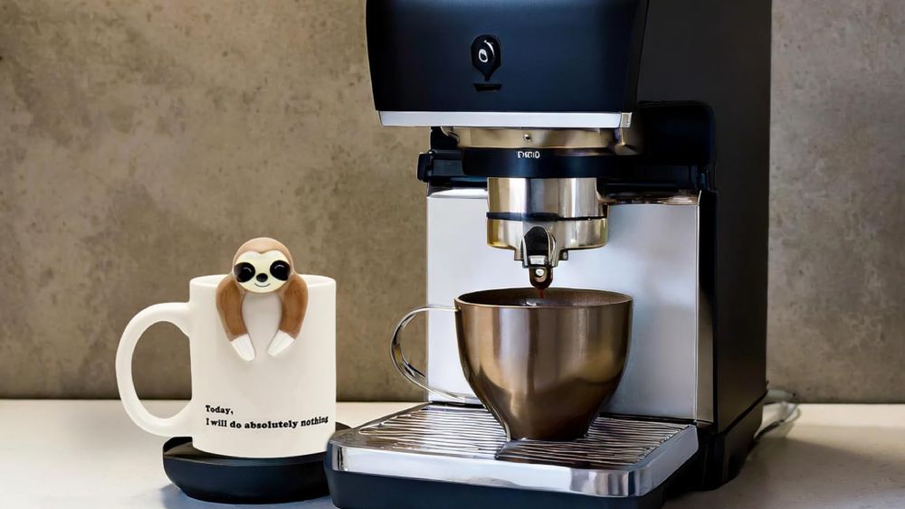 Funny mug with tired sloth