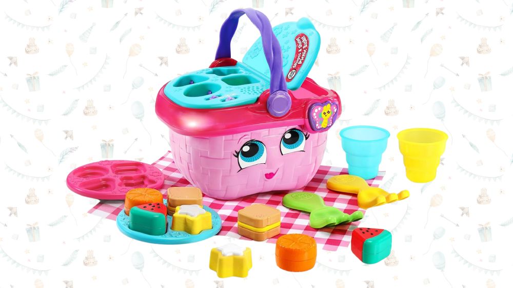 Cute pink picnic basket toys