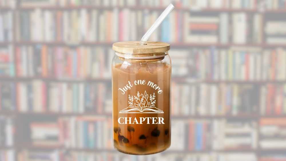 Book lover coffee glass