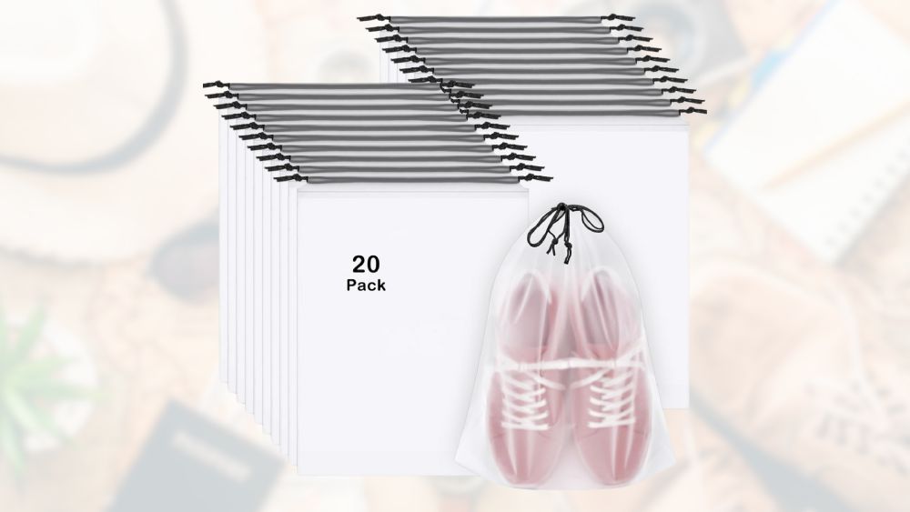 20-pack travel shoe bags for organization