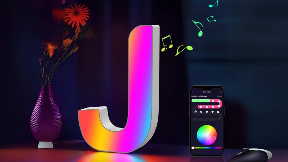 Letter led light changing colors