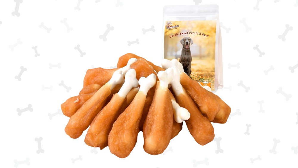Calcium bone wrapped with chicken