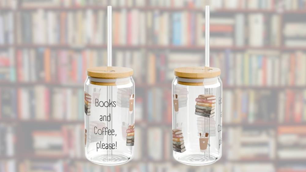 Drinking glass for bookworms