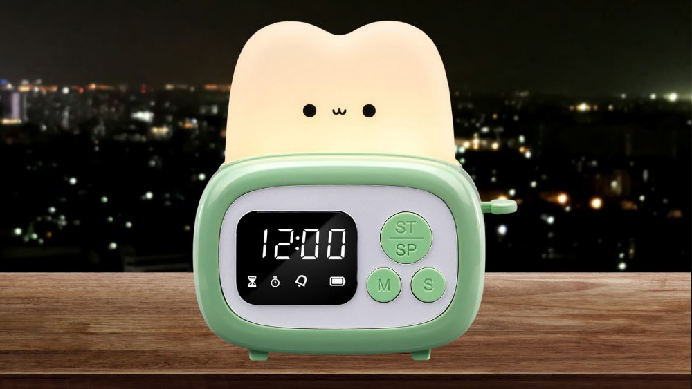 Clock toaster and nigh light