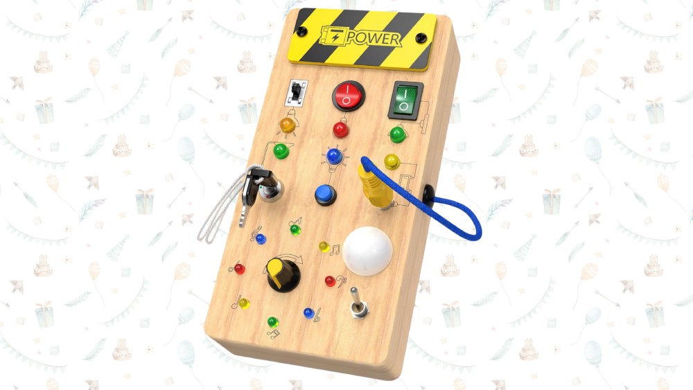 Light bulbs and switches busy board