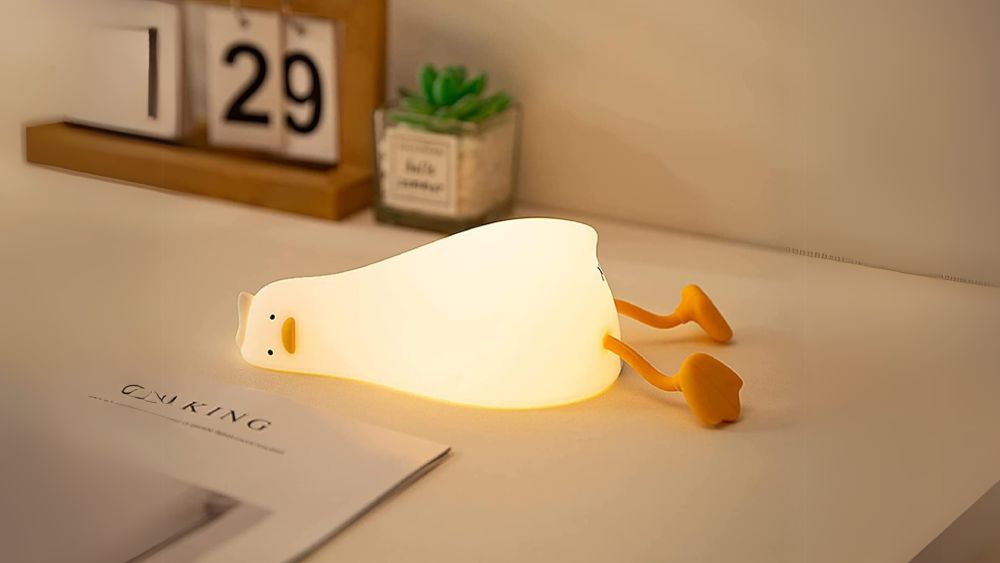 Cute duck laying flat night light