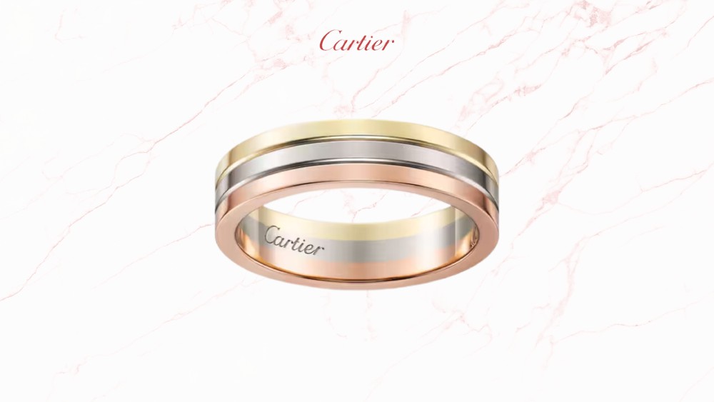 Tri color wedding band