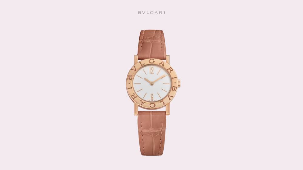 Watch with 18k rose gold case