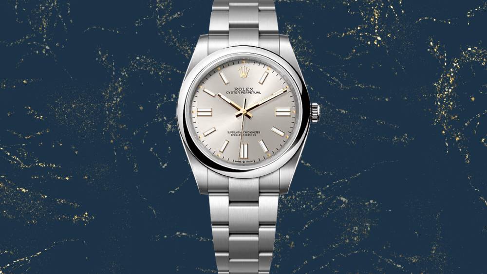Oyster bracelet and a sunray finish watch