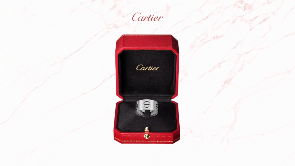 LOVE ring is an 18K white gold