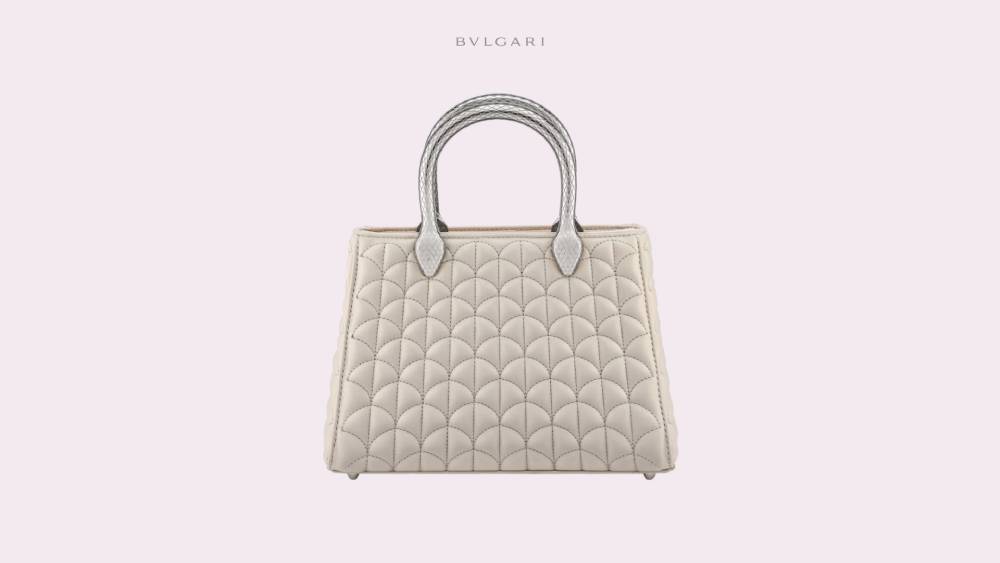 White agate calf leather tote bag