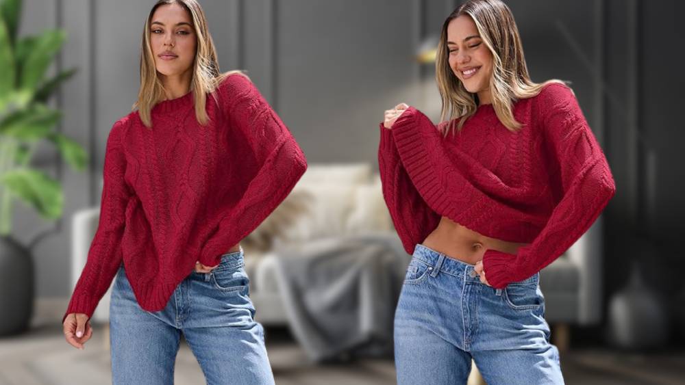 Cozy Cable Knit Crewneck Sweater