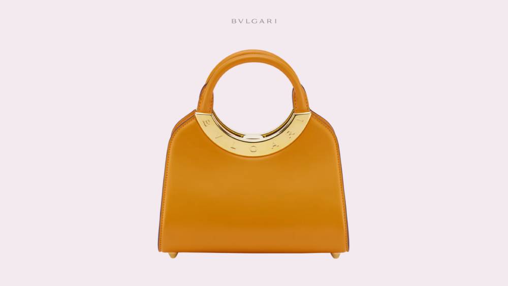 Top bag in saffron amber yellow Metropolitan calf leather