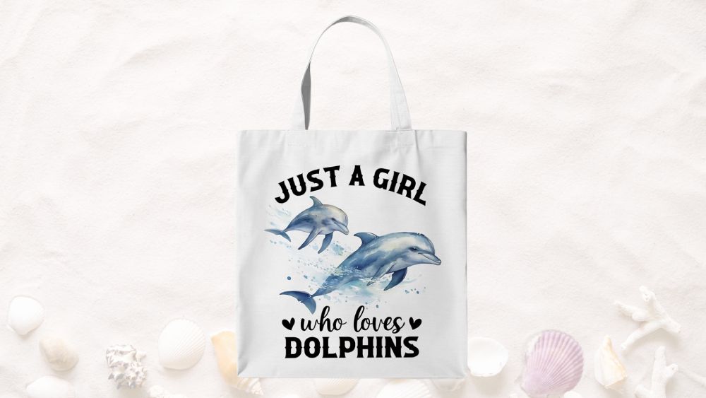Cute dolphine tote bag