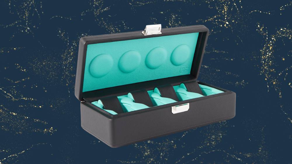 Black and aqua color watch box