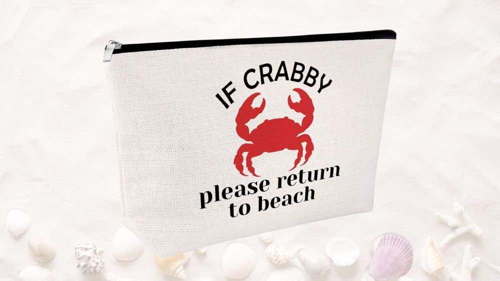 Crab funny make up bag
