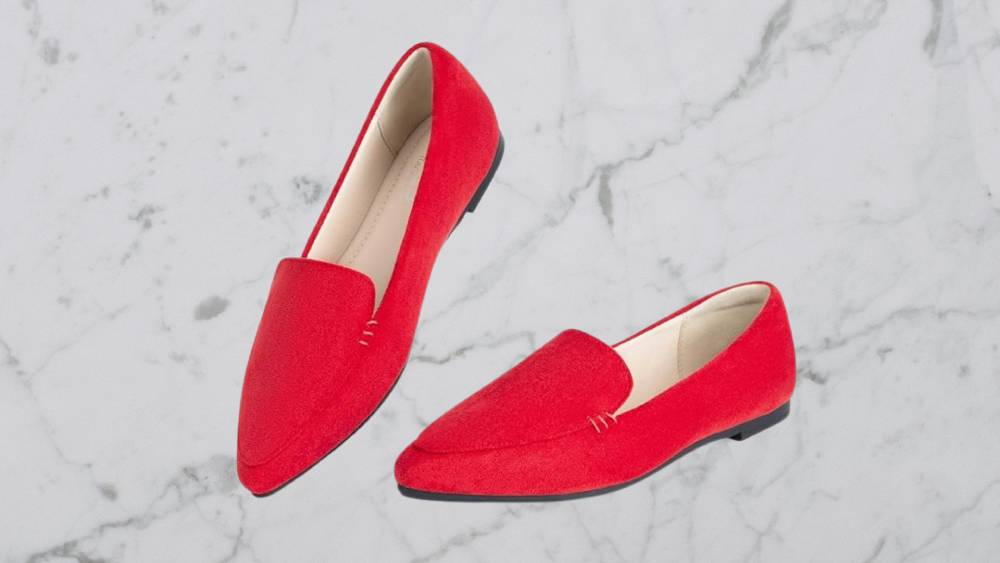 Cute red loafers women