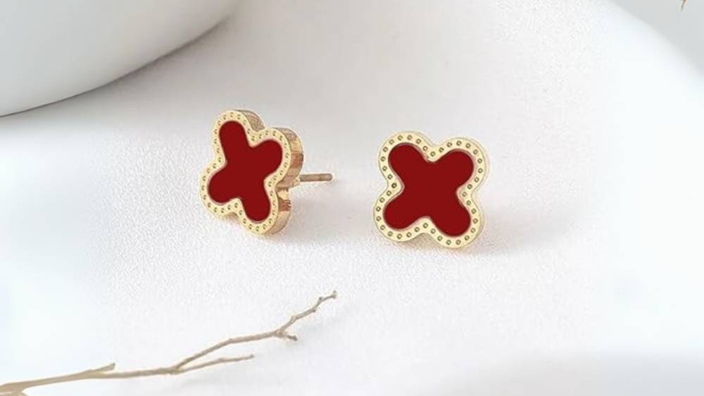 Red clover earrings