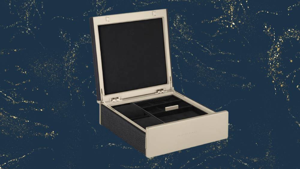 Watch box made of luxurious black leather