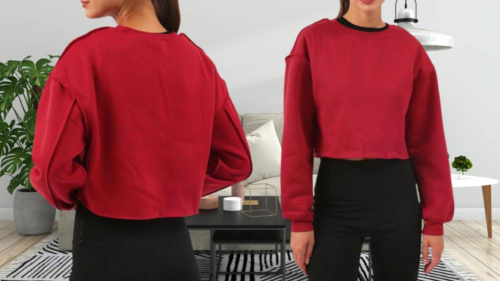 Red cropped sweatshirt