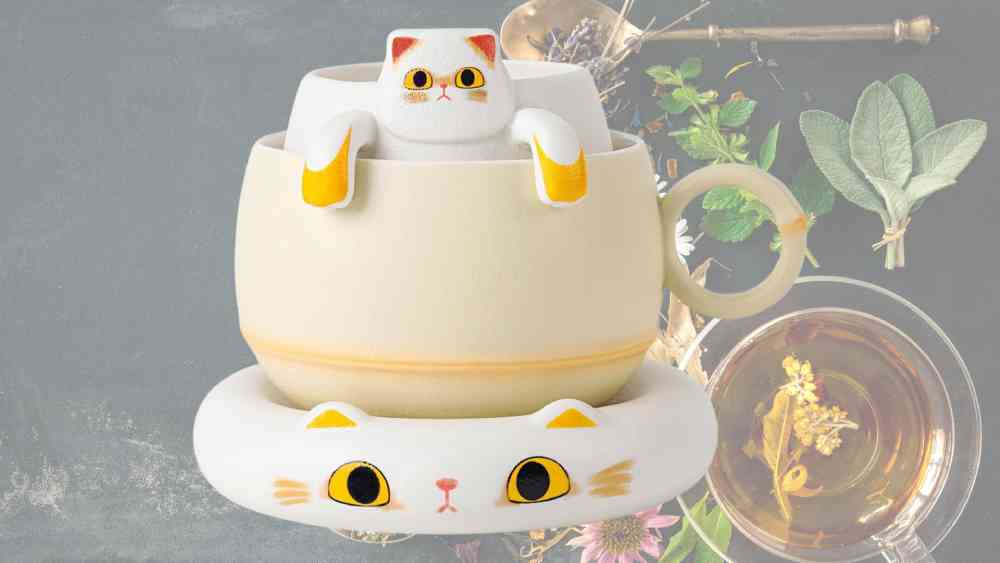 Coffee Mug with Cute Cat Infuser