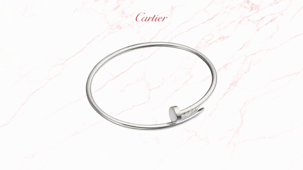 Nail bracelet in white gold