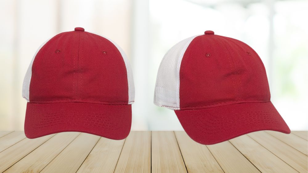Red white mesh cap
