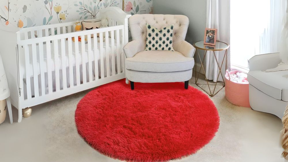 Stylish Red Round Rug