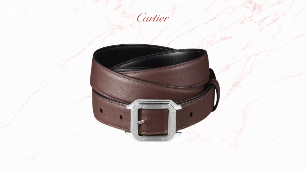Men's belt with palladium-finish