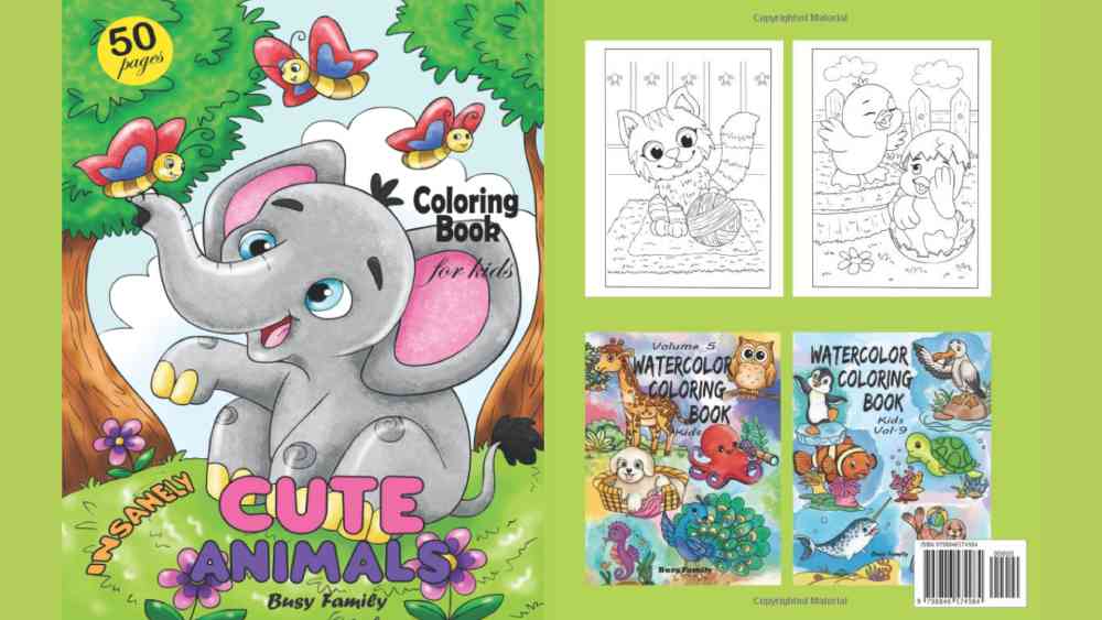 Cute animals coloring book