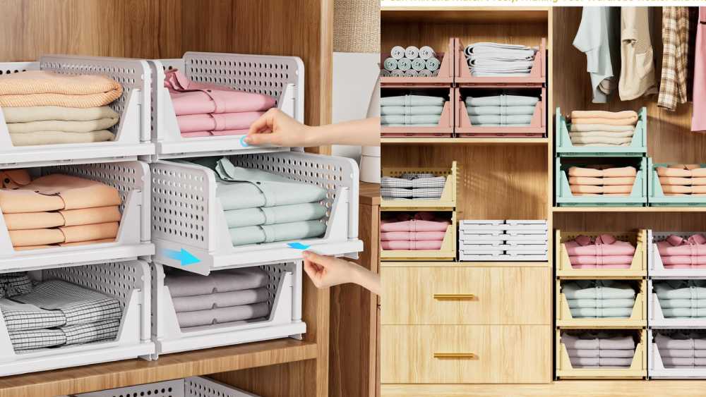  Stackable Closet Home Storage Organizer
