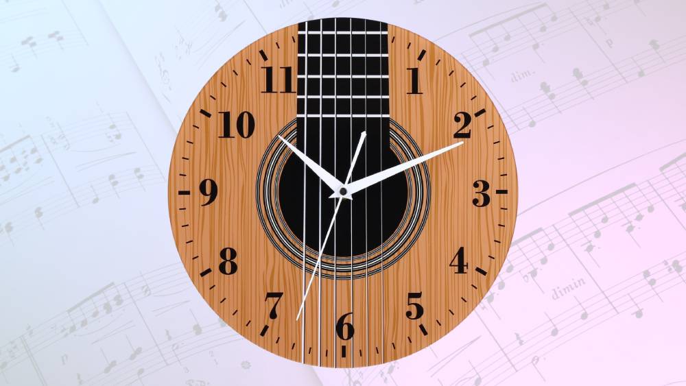 Guitar Themed Wall Clock