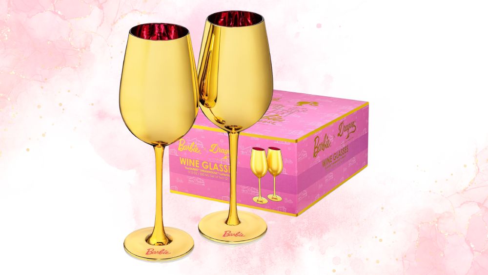 Barbie Gold Wine Glasses