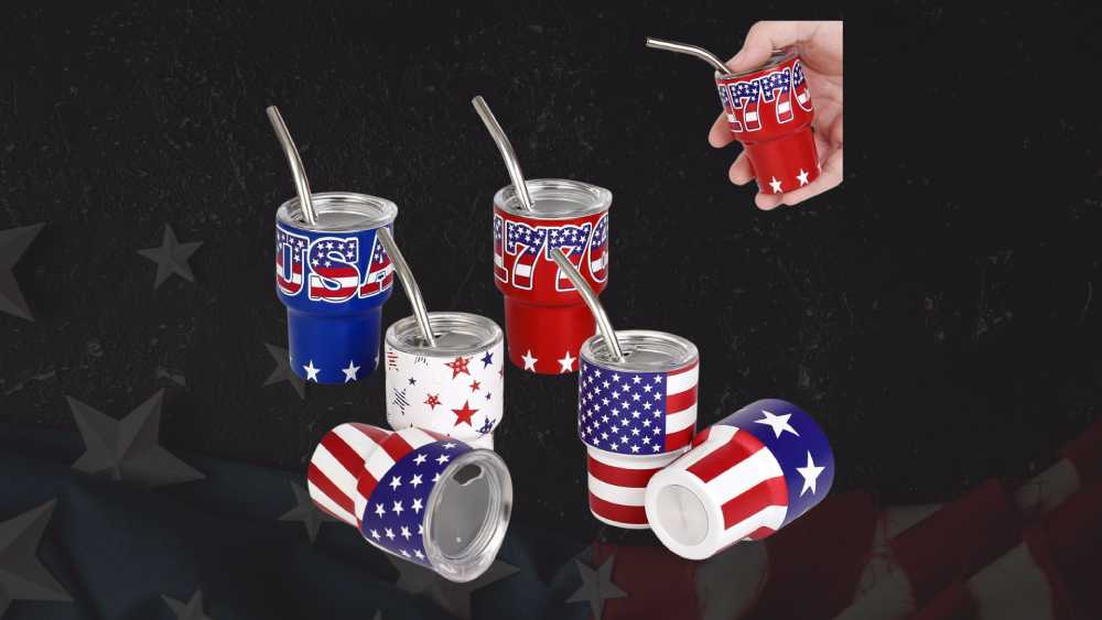 Mini Shot Glasses with Lids and Straws