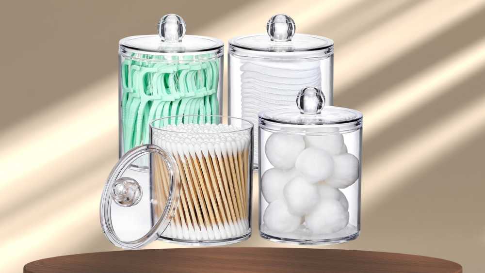Acrylic Qtip Holder Home Storage Organizer