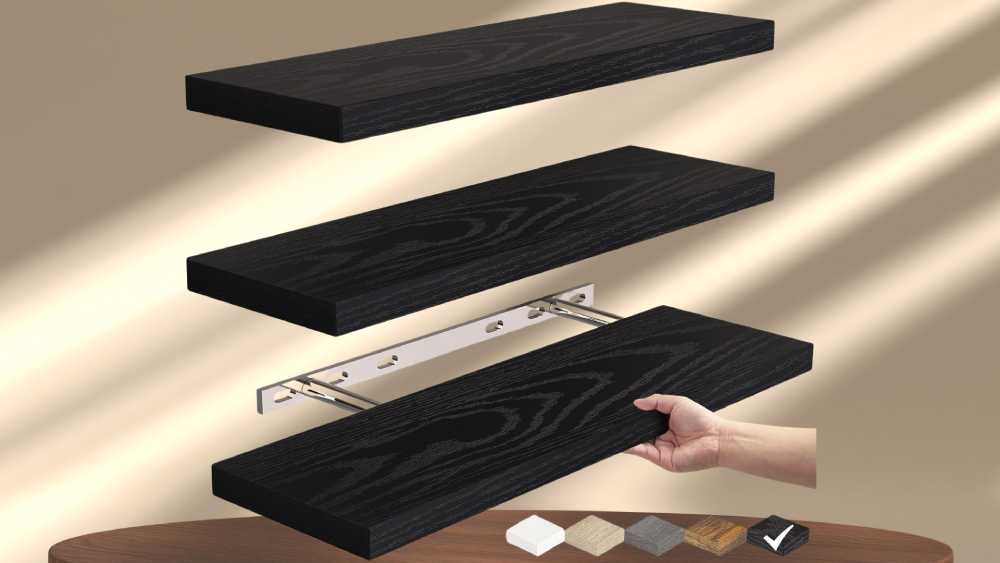Mounted Rustic Wood Shelves