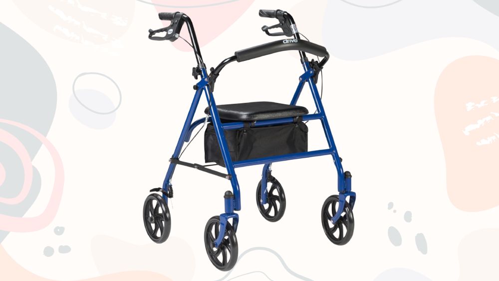 Drive Medical 4-Wheel Rollator Walker