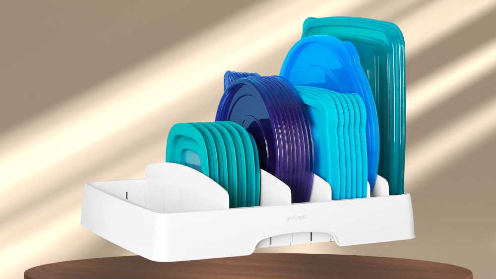 Cabinet Storage lid organizer