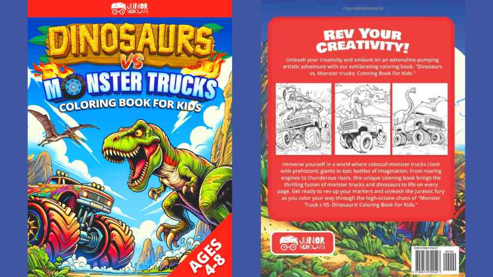 Dino vs Trucks Coloring book