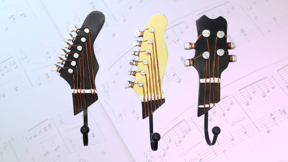 Guitar-Shaped Decorative Hooks