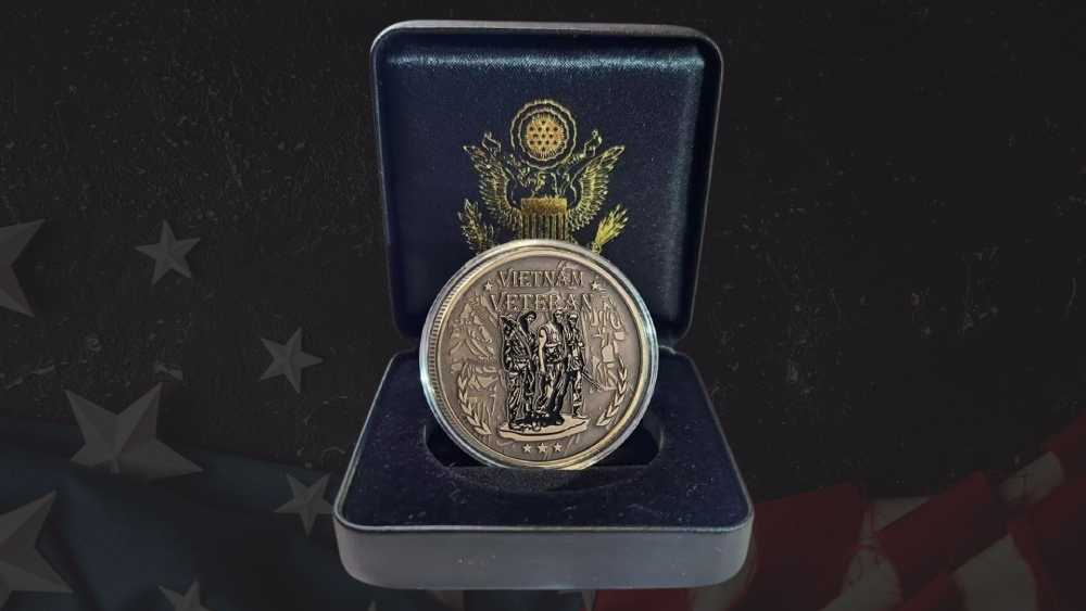 Military Veterans Challenge Coin with Gift Box