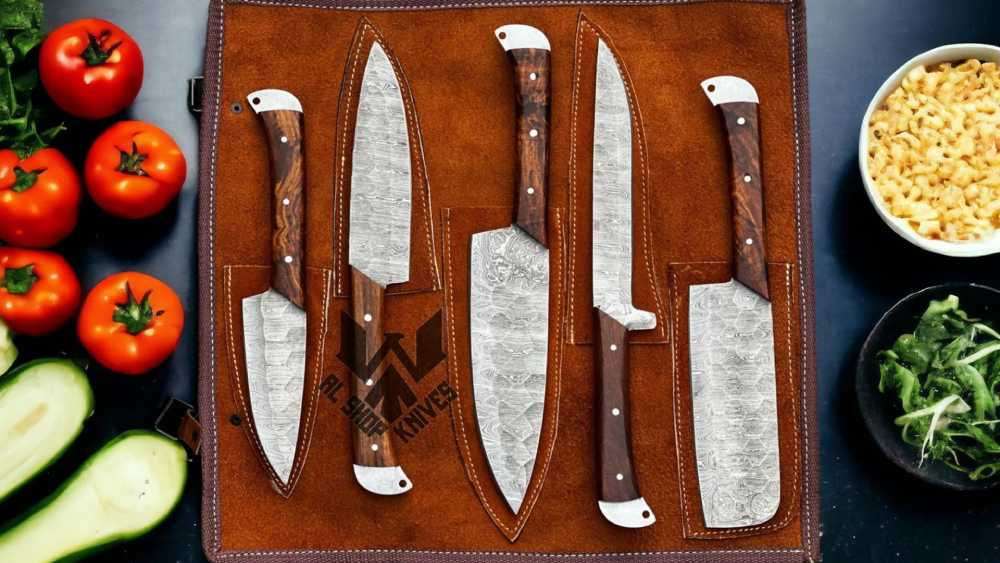 Damascus Steel BBQ Knife Set