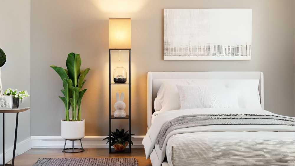 Floor Lamp with Shelves