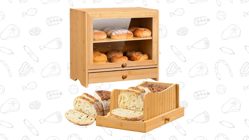 Bread Box with Bread Slicer