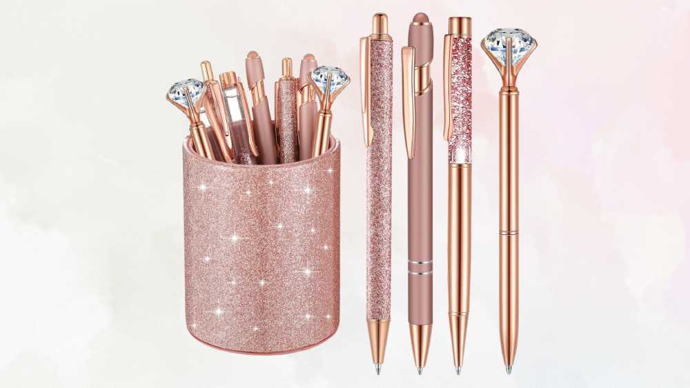 8 Pcs Ballpoint Pens with Pen Holder