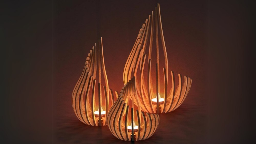 Wooden Candle Holder